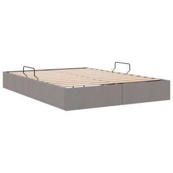Ottoman Bettgestell mit Speicher Taupe 140 x 200 cm Stoff