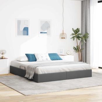 ARDEBO.de - Ottoman Bettgestell mit Speicher Dunkelgrau 160 x 200 cm Stoff