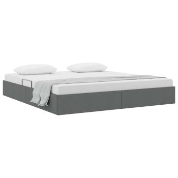 Ottoman Bettgestell mit Speicher Dunkelgrau 160 x 200 cm Stoff