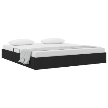 Ottoman Bettgestell mit Speicher Schwarz 160 x 200 cm Stoff