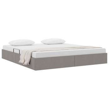 Ottoman Bettgestell mit Speicher Taupe 160 x 200 cm Stoff