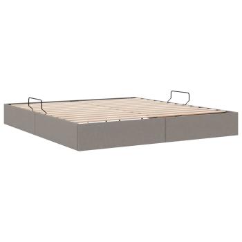 Ottoman Bettgestell mit Speicher Taupe 160 x 200 cm Stoff