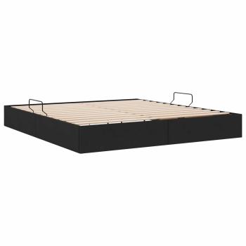 Ottoman Bettgestell mit Speicher Schwarz 180 x 200 cm Stoff