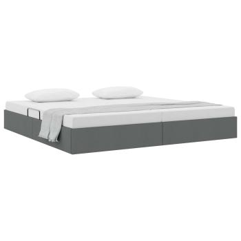 Ottoman Bettgestell mit Speicher Dunkelgrau 200 x 200 cm Stoff