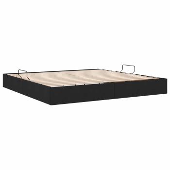 Ottoman Bettgestell mit Speicher Schwarz 200 x 200 cm Stoff