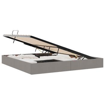 Ottoman Bettgestell mit Speicher Taupe 200 x 200 cm Stoff