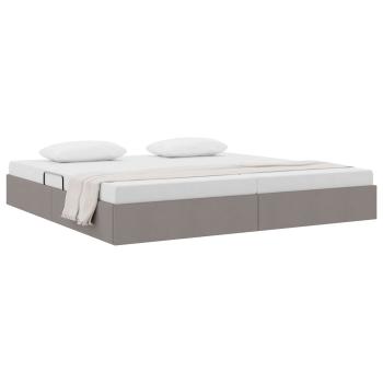 Ottoman Bettgestell mit Speicher Taupe 200 x 200 cm Stoff