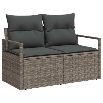 Sofa Set 6 stk. Grau und Dunkelgrau Polyrattan und Stahl