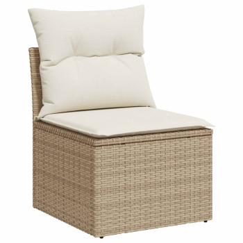 Sofa Set 6 stk. Beige und Cremeweiß Polyrattan und Stahl
