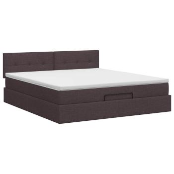 Ottoman Bett mit Matratze Dunkelbraun 140 x 200 cm Stoff
