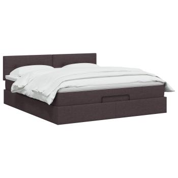 Ottoman-Bett mit Matratze und LED Dunkelbraun 140 x 200 cm