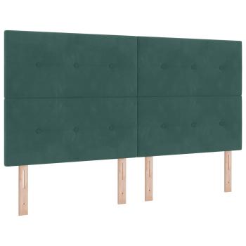 Ottoman Bett mit Matratze Dunkelgrün 180 x 200 cm Samt