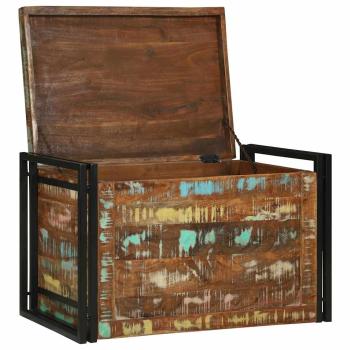 Aufbewahrungsbox Braun und Schwarz 80 x 50 x 50 cm Altholz