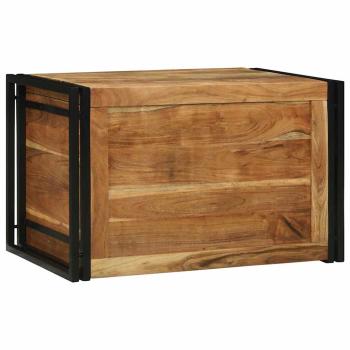 Aufbewahrungsbox Braun und Schwarz 80 x 50 x 50 cm Akazienholz
