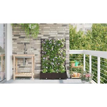 Garten-Pflanzgefäß 2 stk. Braun 80 x 40 x 125,5 cm PP