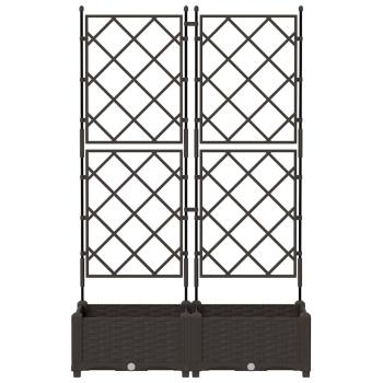 Garten-Pflanzgefäß 2 stk. Braun 80 x 40 x 125,5 cm PP