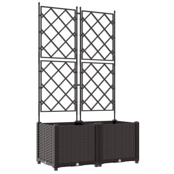 Garten-Pflanzgefäß 2 stk. Braun 80 x 40 x 143 cm PP
