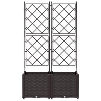Garten-Pflanzgefäß 2 stk. Braun 80 x 40 x 143 cm PP