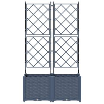 Garten-Pflanzgefäß 2 stk. Grau 80 x 40 x 143 cm PP