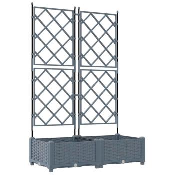 Garten-Pflanzgefäß 2 stk. Hellgrau 80 x 40 x 125,5 cm PP