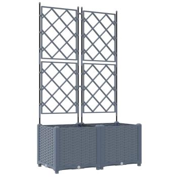 Garten-Pflanzgefäß 2 stk. Hellgrau 80 x 40 x 143 cm PP