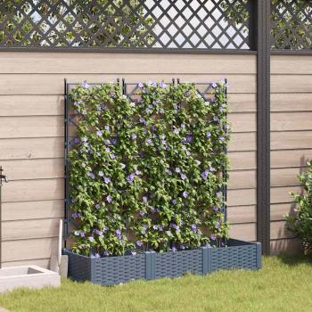 ARDEBO.de - Garten-Pflanzgefäß 3 stk. Hellgrau 120 x 40 x 125,5 cm PP