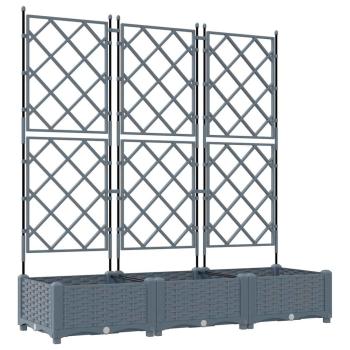 Garten-Pflanzgefäß 3 stk. Hellgrau 120 x 40 x 125,5 cm PP
