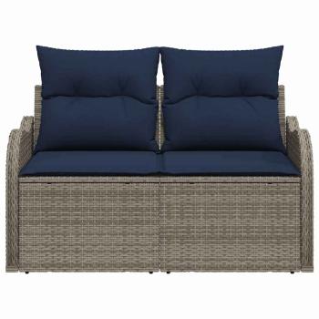 Garten-Sofa mit Kissen 121 x 62 x 69 cm Poly-Rattan