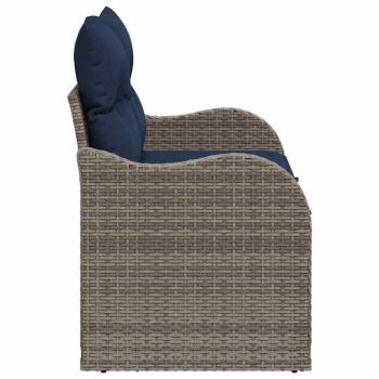 Garten-Sofa mit Kissen 121 x 62 x 69 cm Poly-Rattan