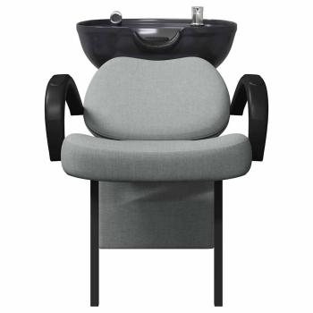 Shampoo Stuhl Hellgrau und Schwarz 136 x 60 x 92 cm Stoff