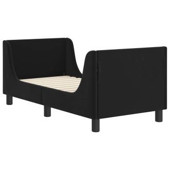 Kinderbettgestell mit Kopfteil Schwarz 70 x 140 cm Samt