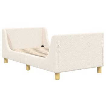 Kinderbettgestell mit Kopfteil Creme 80 x 160 cm Bouclé