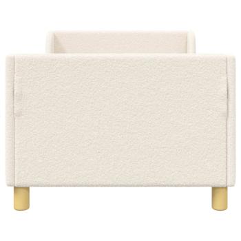 Kinderbettgestell mit Kopfteil Creme 80 x 160 cm Bouclé