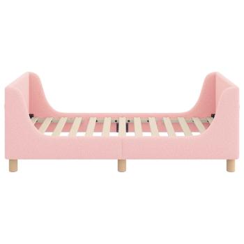 Kinderbettgestell mit Kopfteil Rosa 80 x 160 cm Bouclé