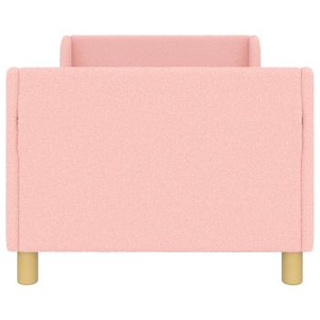 Kinderbettgestell mit Kopfteil Rosa 80 x 160 cm Bouclé