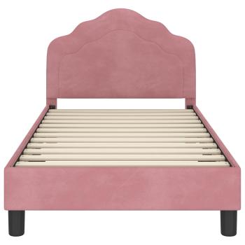 Kinderbettgestell mit Kopfteil Rosa 80 x 160 cm Samt