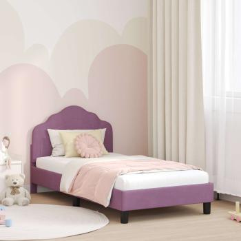 ARDEBO.de - Kinderbettgestell mit Kopfteil Lila 80 x 160 cm Samt