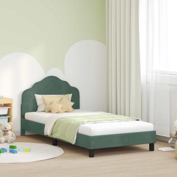 ARDEBO.de - Kinderbettgestell mit Kopfteil Meergrün 90 x 190 cm Samt