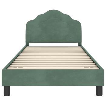 Kinderbettgestell mit Kopfteil Meergrün 90 x 190 cm Samt