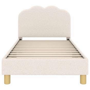 Kinderbettgestell mit Kopfteil Creme 80 x 160 cm Bouclé