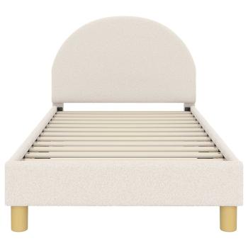 Kinderbettgestell mit Kopfteil Creme 80 x 160 cm Bouclé