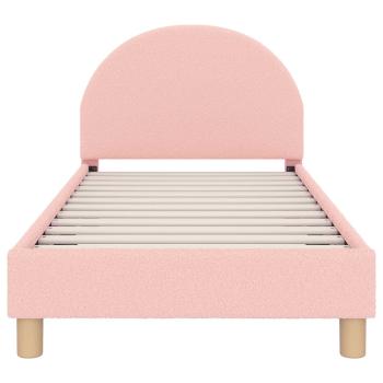 Kinderbettgestell mit Kopfteil Rosa 80 x 160 cm Bouclé