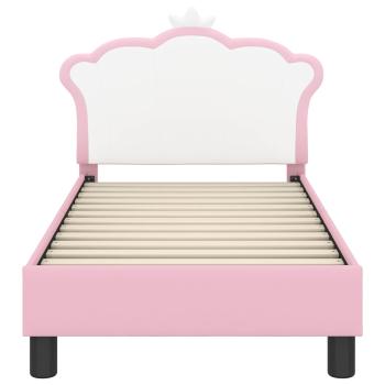 Kinderbettgestell mit Kopfteil Rosa 70 x 140 cm PU