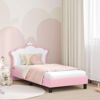 ARDEBO.de - Kinderbettgestell mit Kopfteil Rosa 80 x 160 cm PU