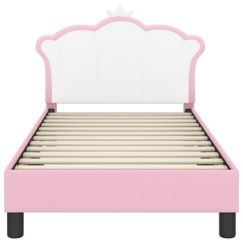 Kinderbettgestell mit Kopfteil Rosa 80 x 160 cm PU