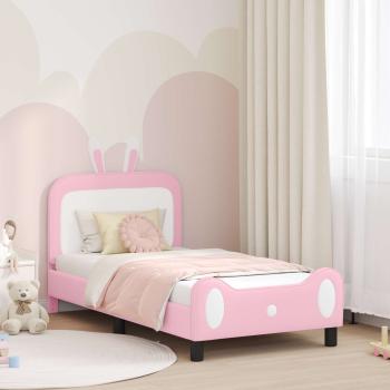 ARDEBO.de - Kinderbettgestell mit Kopfteil Rosa 80 x 160 cm PU