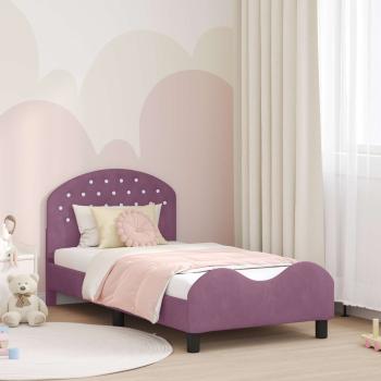 ARDEBO.de - Kinderbettgestell mit Kopfteil Lila 80 x 160 cm Samt
