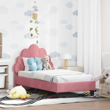 ARDEBO.de - Kinderbettgestell mit Kopfteil Rosa 70 x 140 cm Samt