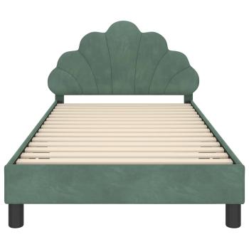 Kinderbettgestell mit Kopfteil Meergrün 90 x 200 cm Samt