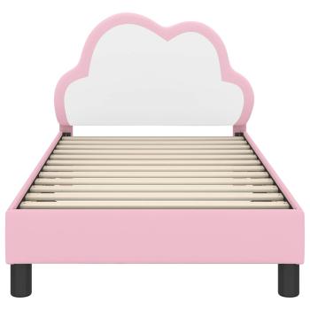 Kinderbettgestell mit Kopfteil Rosa 80 x 160 cm PU